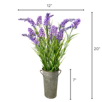 Silk lilac flower arrangement in french pail - 20"-3